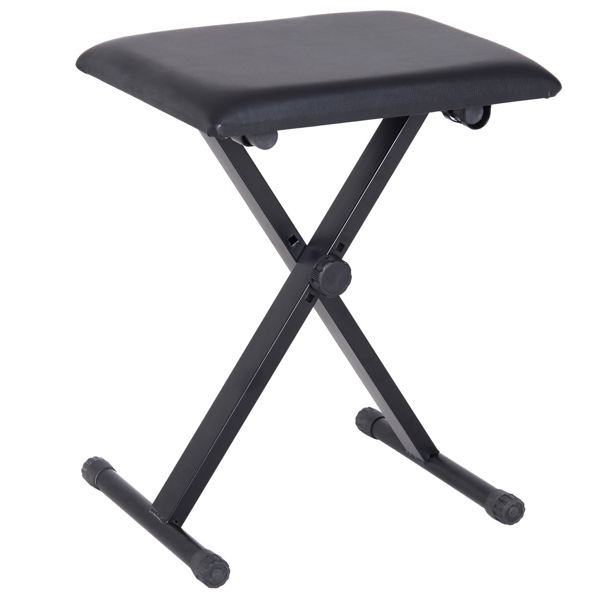 HOMCOM HOMCOM Tabouret banquette réglable pliable pour piano et clavier acier revêtement synthétique noir