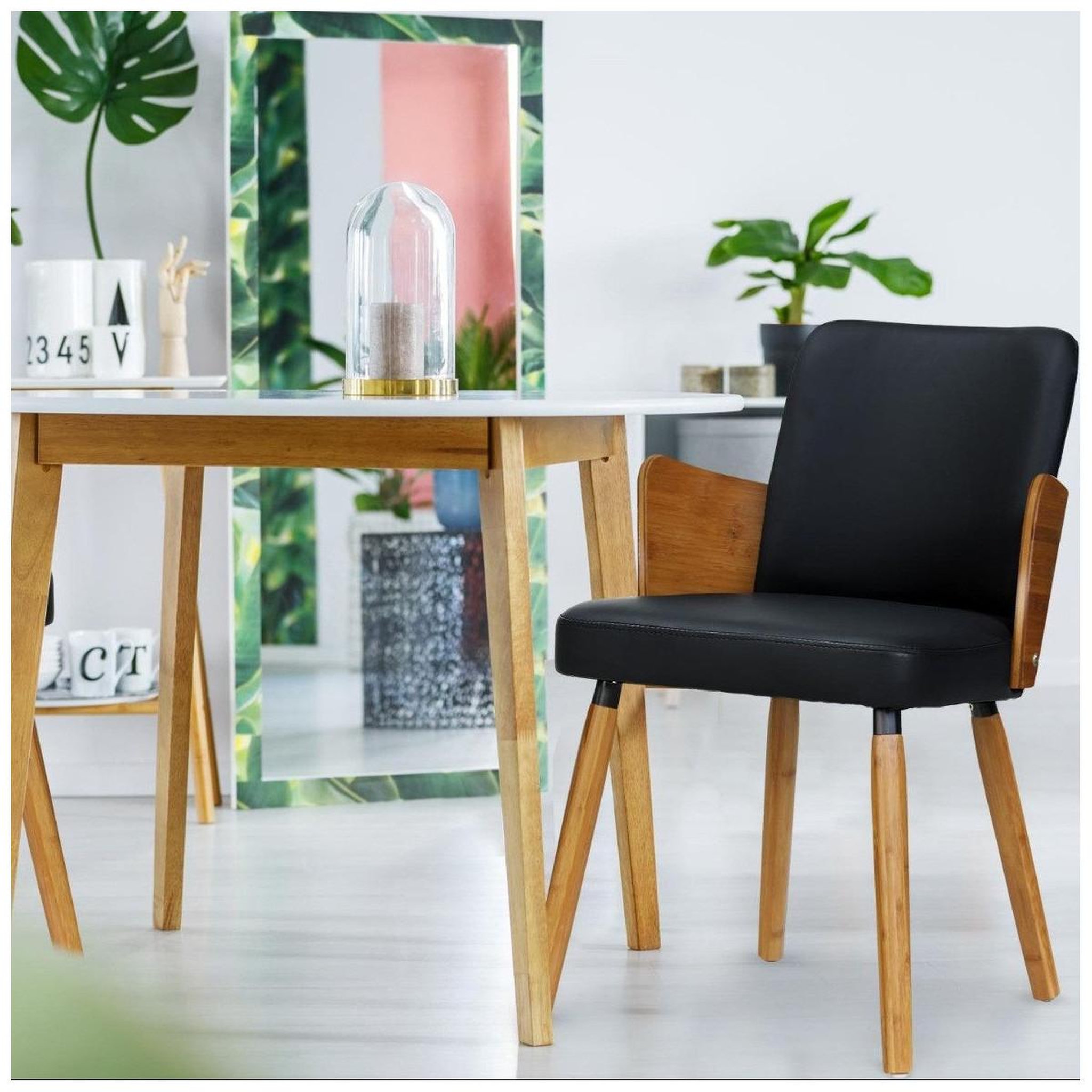Voir la diapositive 2 : Paris Prix Lot de 2 chaises scandinaves  lori  75cm naturel & noir