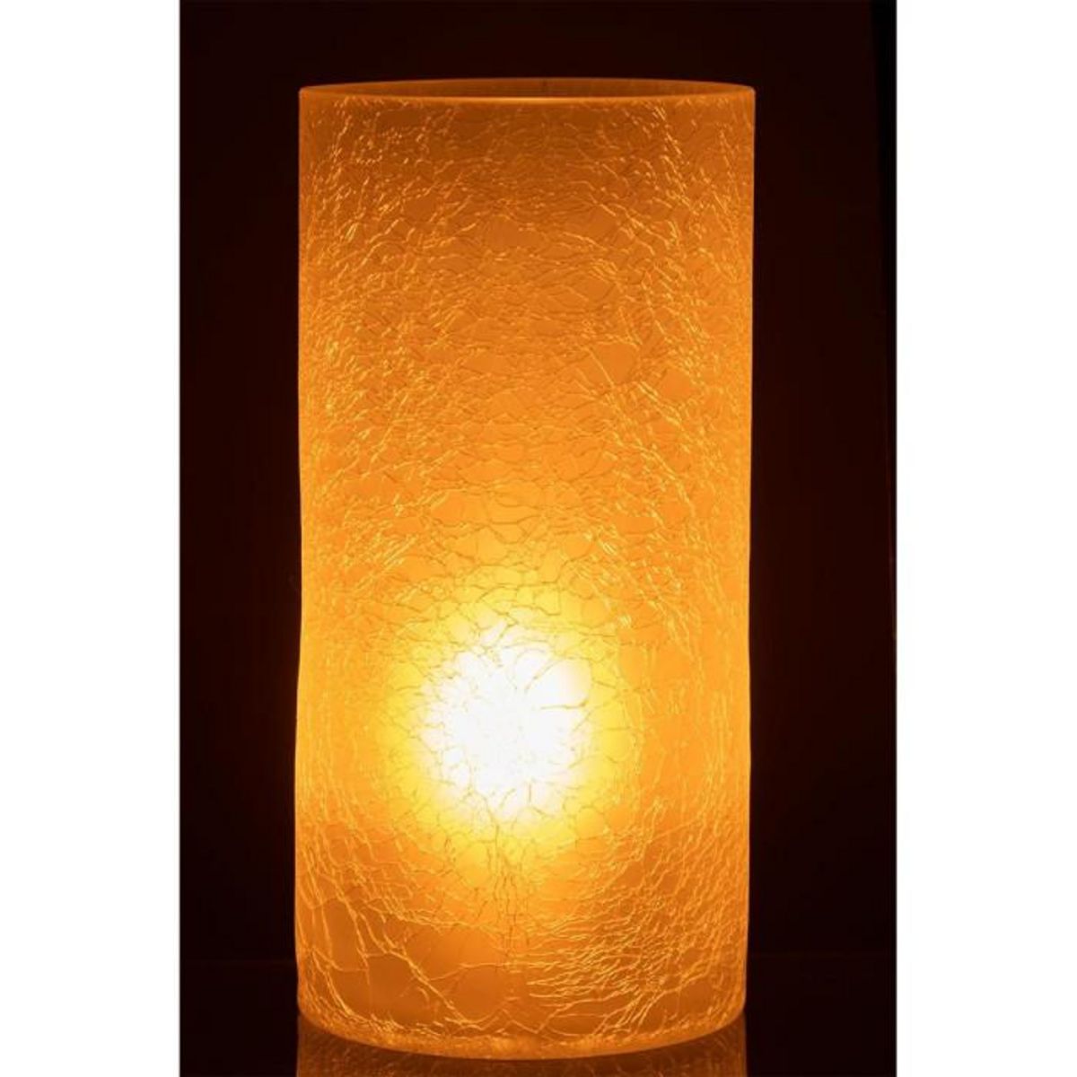 Paris Prix Photophore Cylindrique  Craquelé  29cm Blanc Givré