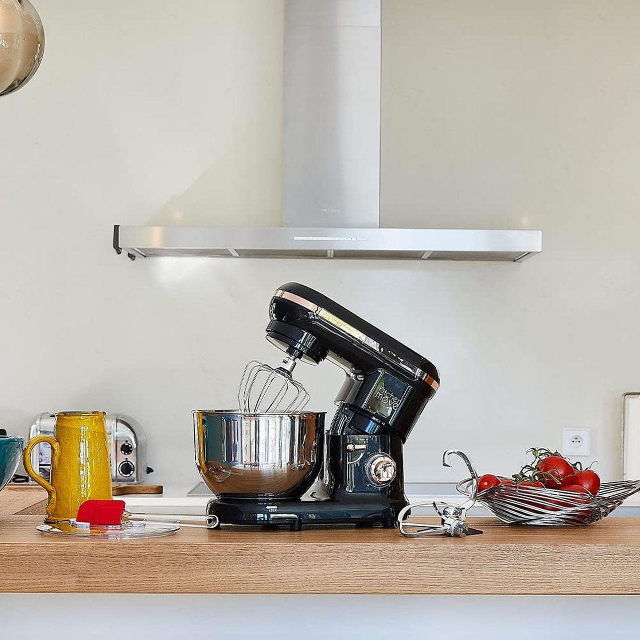 Voir la diapositive 2 : Kitchen move Robot pâtissier multifonctions 5.5l 1500w noir/rose gold - bat-1519 gold