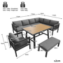 Voir la diapositive 3 : MERAX Salon de jardin 7 places avec canapé angle, fauteuil et pouf table