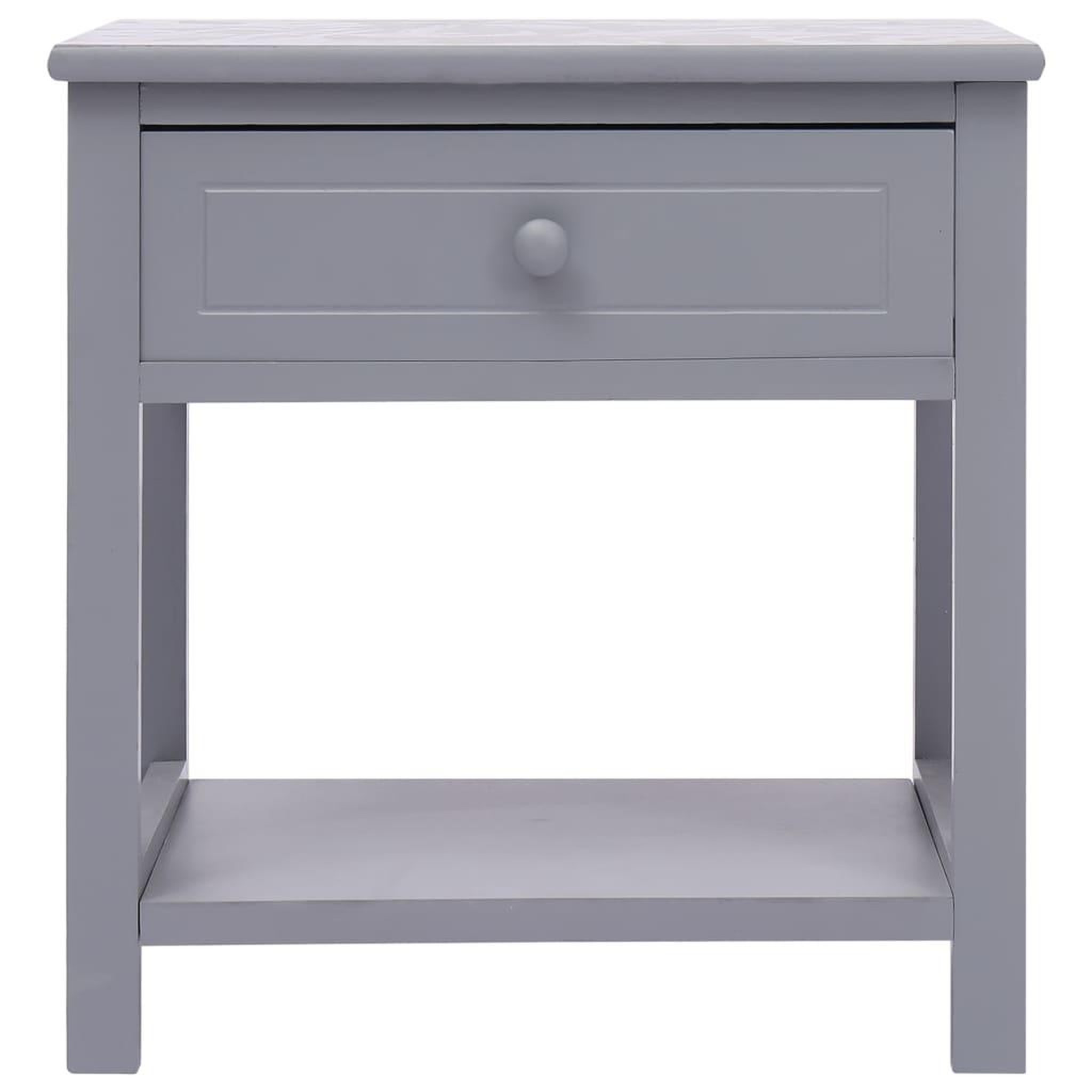 Voir la diapositive 3 : VIDAXL Table de chevet Gris 40x29x42 cm Bois de Paulownia