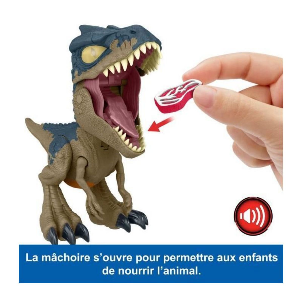 MATTEL Jurassic World : Chomp Chomp-Allosaurus Méga Rugissement-figurine de dinosaure HVB45