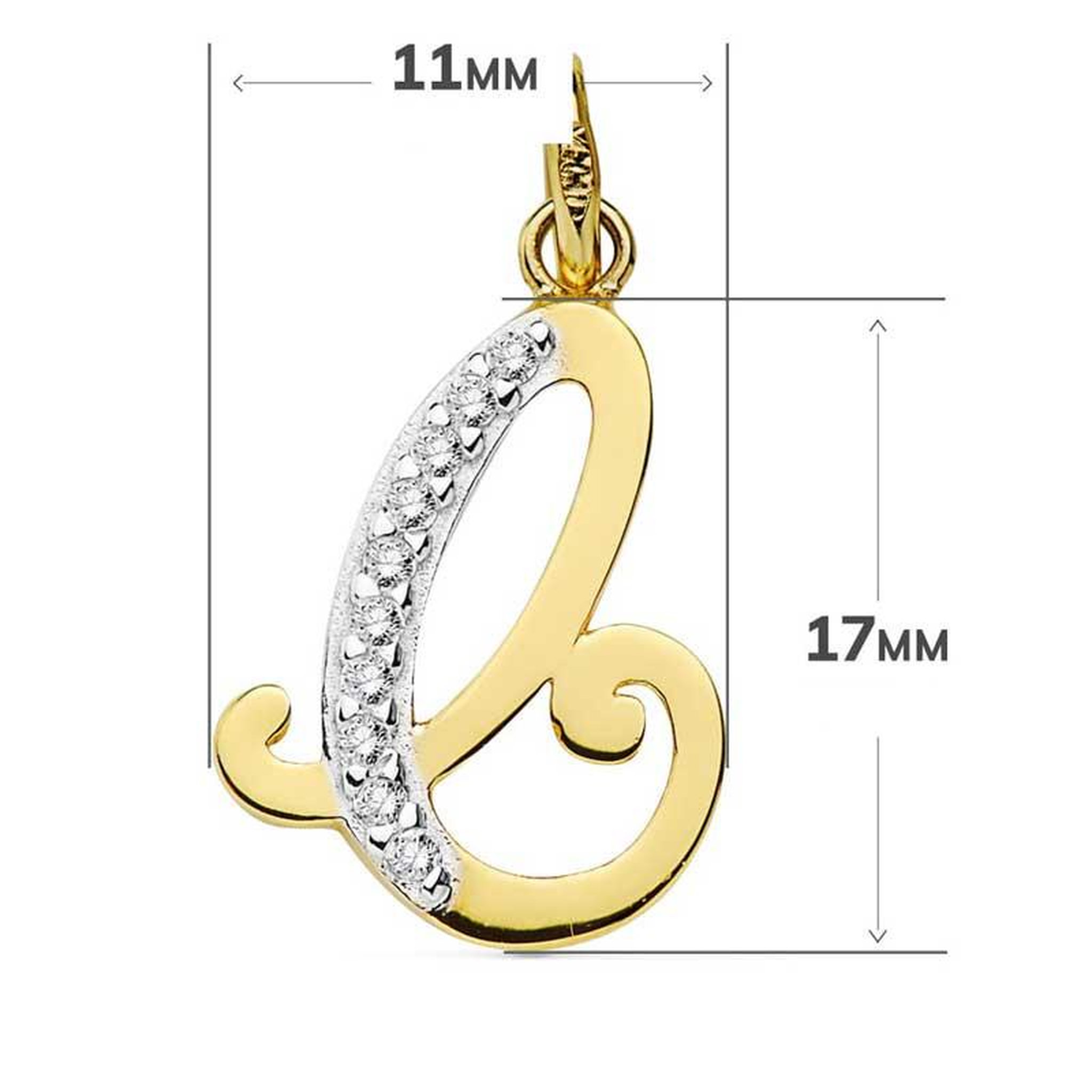 Voir la diapositive 3 : L'ATELIER D'AZUR Pendentif Or 18 Carats 750 Jaune Serti de Zirconiums - Initiale Lettre  C  - Chaine Offerte