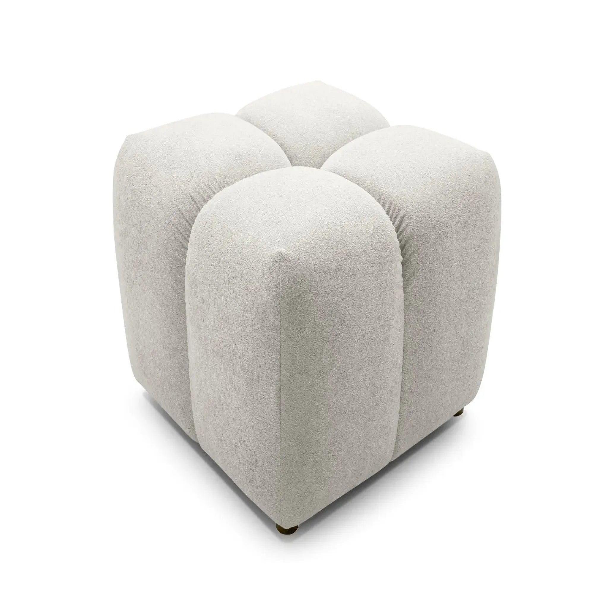 CASANOVA PARIS Maria - pouf en tissu lisse. Coloris disponibles : Bleu, Beige, Gris, Vert, Orange