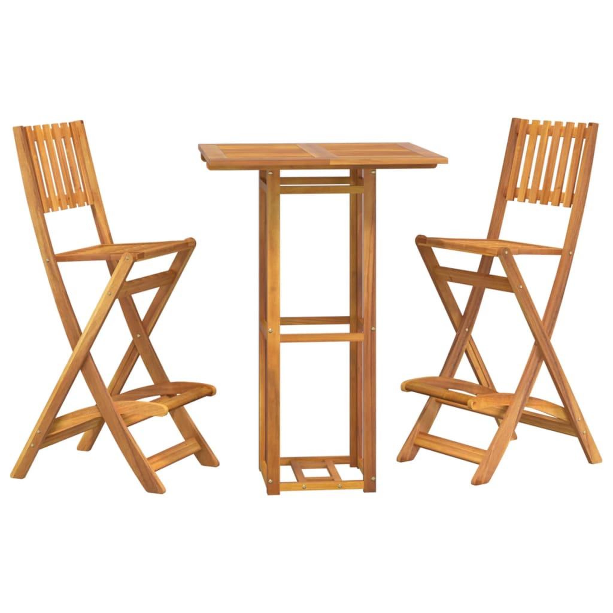 Voir la diapositive 3 : VIDAXL Ensemble de bar d'exterieur 3 pcs Bois d'acacia massif