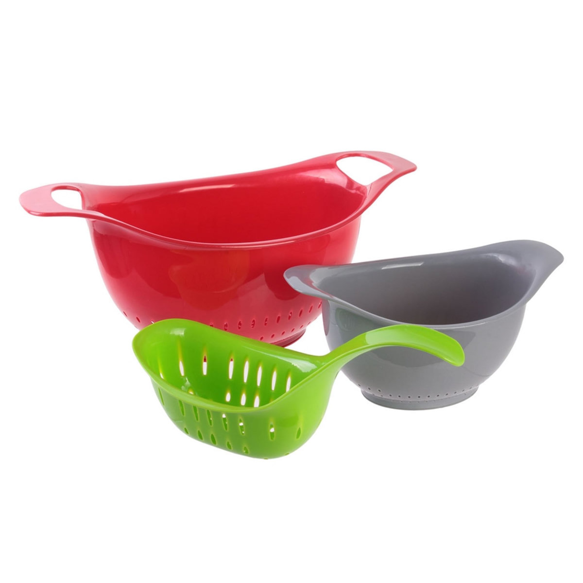 Lot de 3 passoires en plastique 