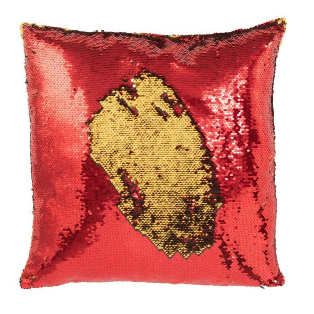 Paris Prix Coussin Déco Réversible  Sequin  45x45cm Rouge & Or