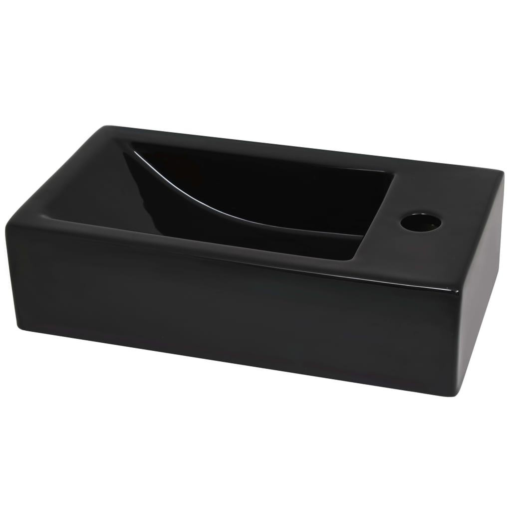 Voir la diapositive 4 : VIDAXL Vasque avec trou de robinet Ceramique Noir 46 x 25,5 x 12 cm