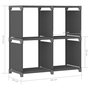 Voir la diapositive 6 : VIDAXL Etagere d'affichage 4 cubes Gris 69x30x72,5 cm Tissu