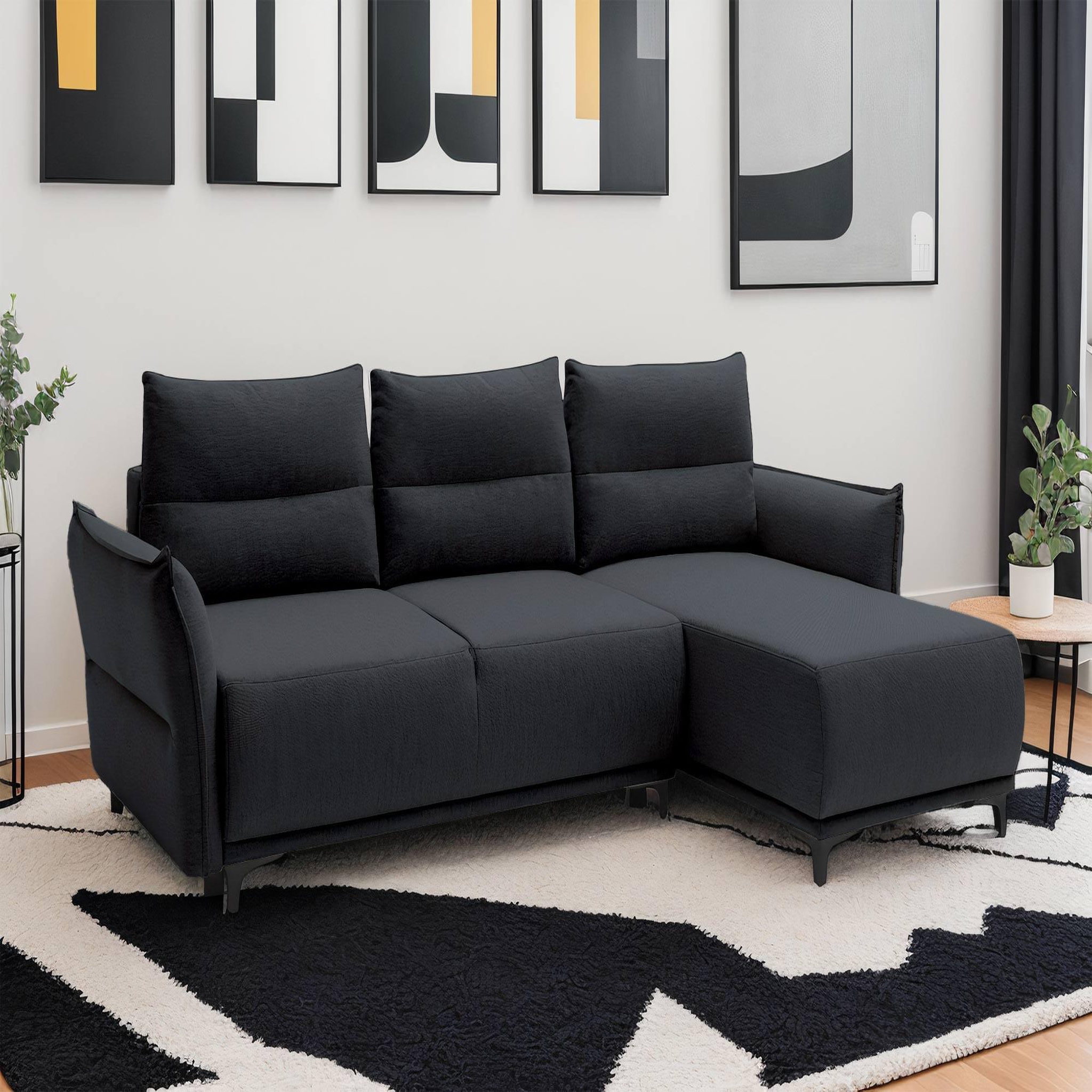 Voir la diapositive 1 : LISA DESIGN Arya - canapé d'angle réversible - convertible avec coffre - 4 places - style contemporain