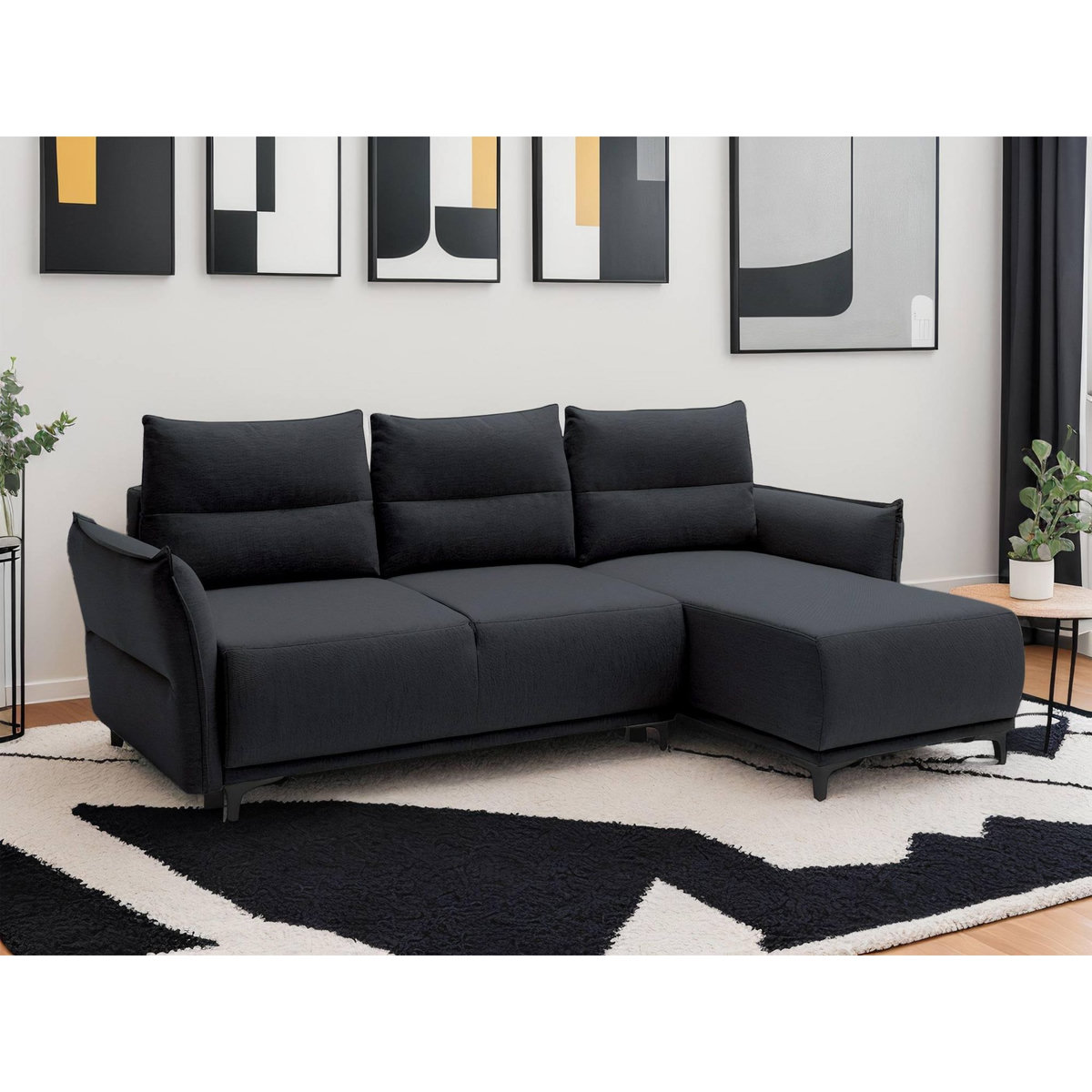 LISA DESIGN Arya - canapé d'angle réversible - convertible avec coffre - 4 places - style contemporain
