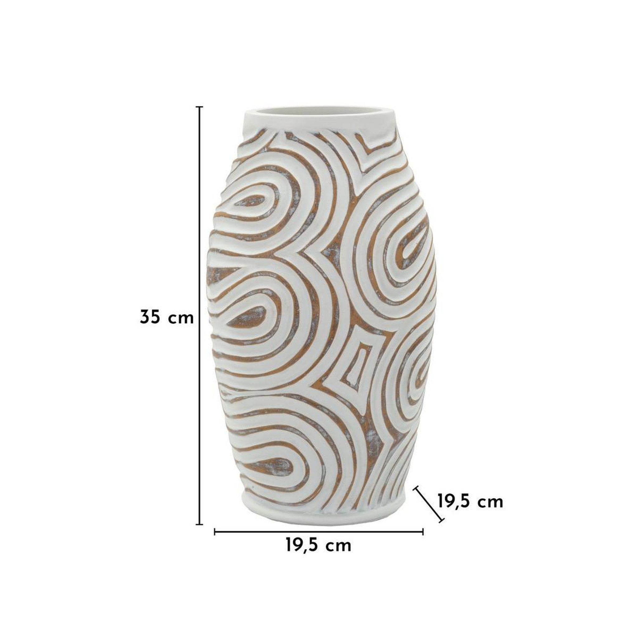Voir la diapositive 5 : Paris Prix Vase design en résine  oblix  35cm blanc