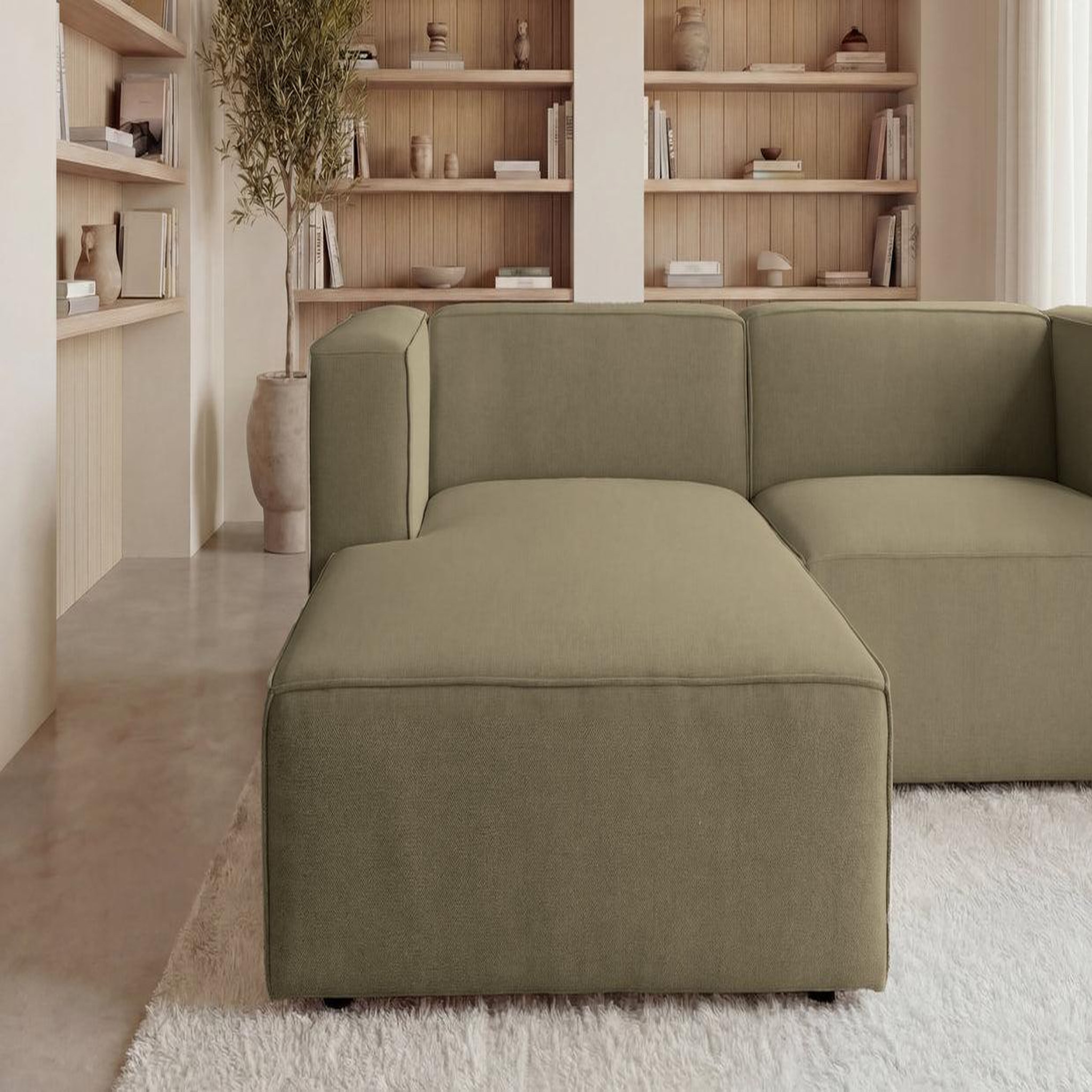 Voir la diapositive 6 : CASANOVA PARIS Basil - canapé d'angle tissu lisse 4 places
