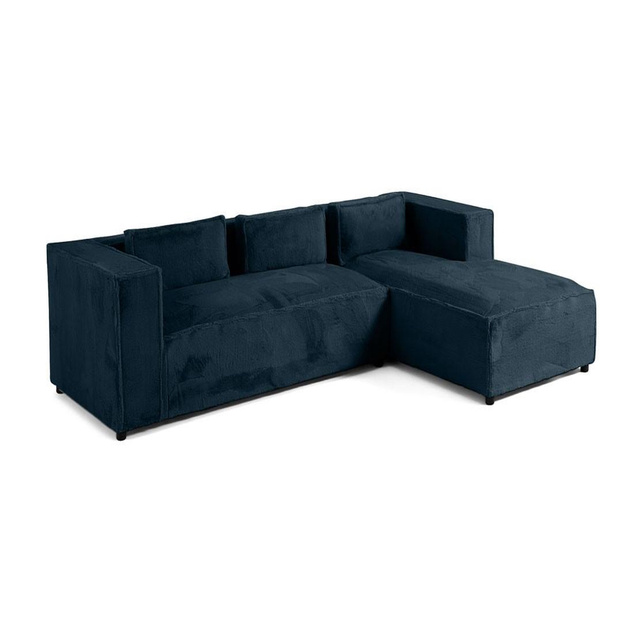 Voir la diapositive 2 : LISA DESIGN Stella - canapé d'angle droit - 4 places - en fausse fourrure