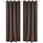 VIDAXL Rideau occultant 2 pcs et œillets metalliques 135x175 cm Marron