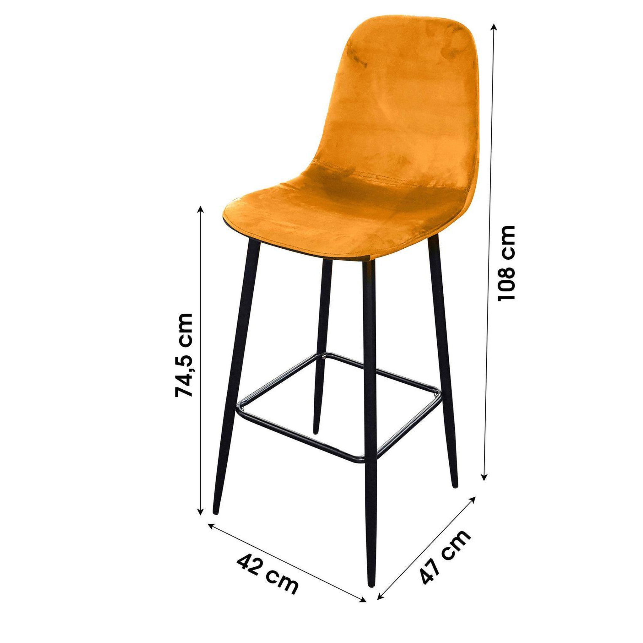 Voir la diapositive 3 : TOILINUX Lot de 4 Tabourets de bar en velours vintage Inoui
