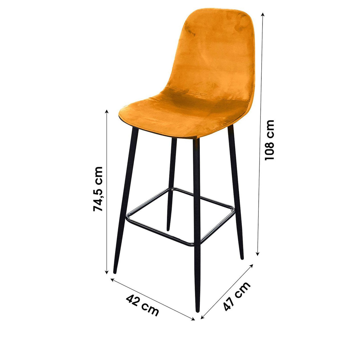 TOILINUX Lot de 4 Tabourets de bar en velours vintage Inoui