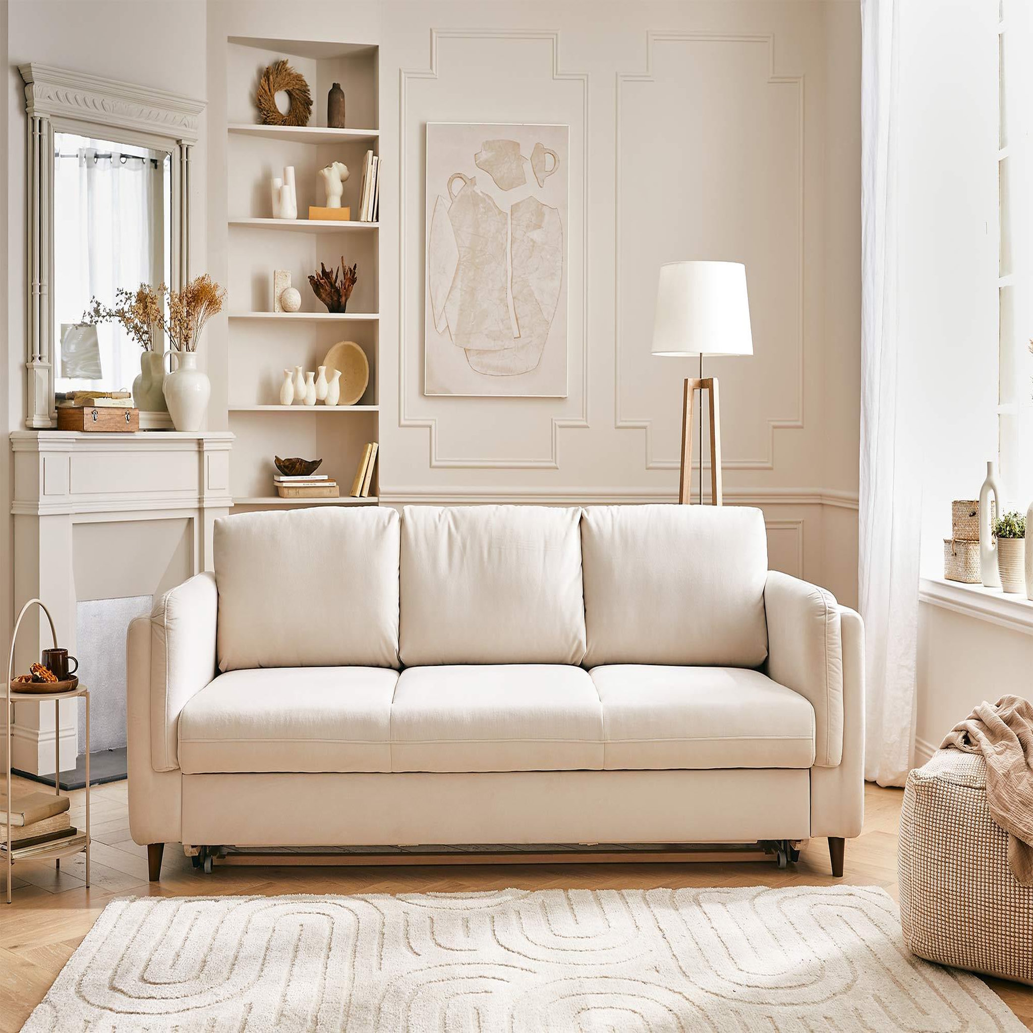 Voir la diapositive 5 : BEST MOBILIER Brooke - canapé 3 places - convertible - en velours