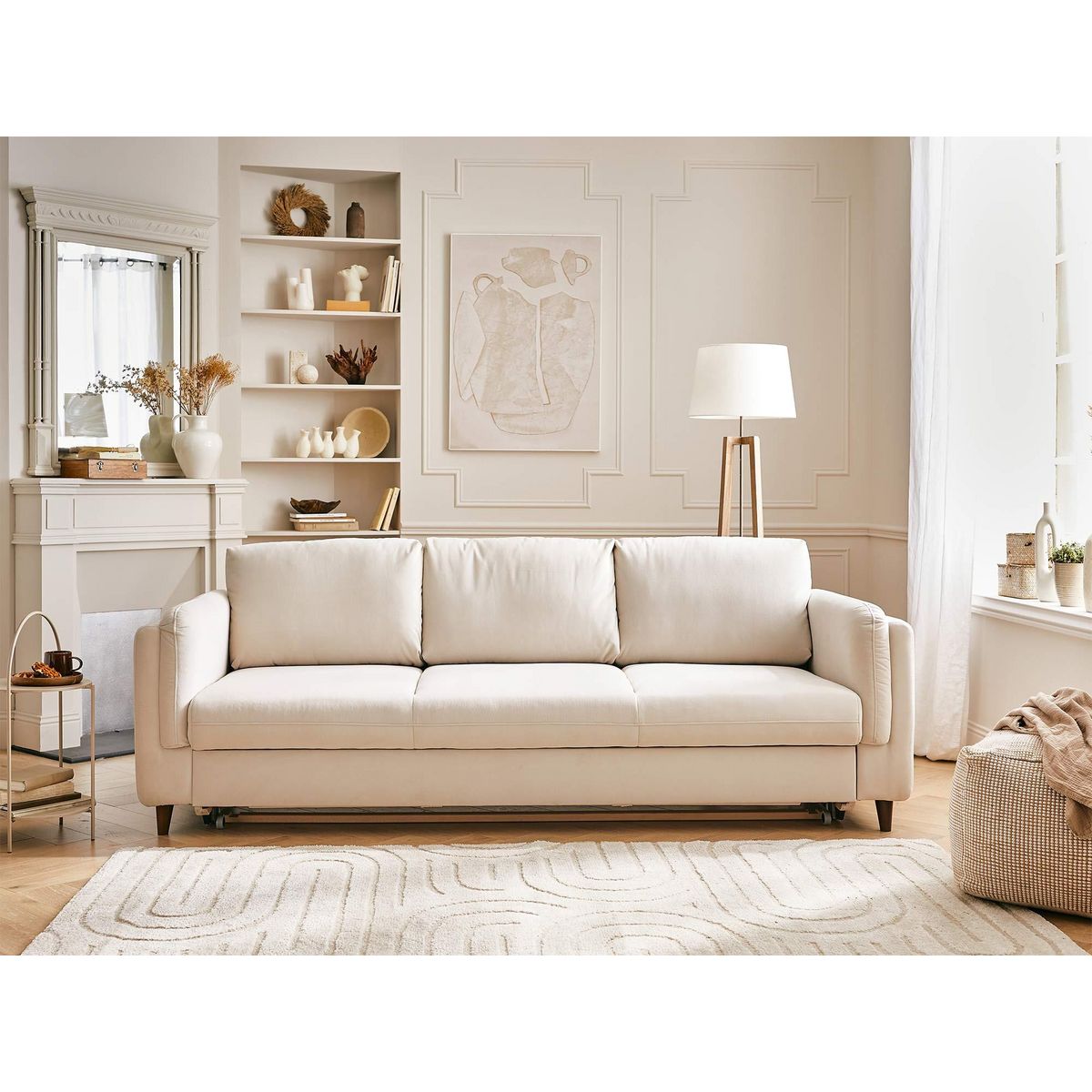 LISA DESIGN Brooke - canapé 3 places - convertible - en velours