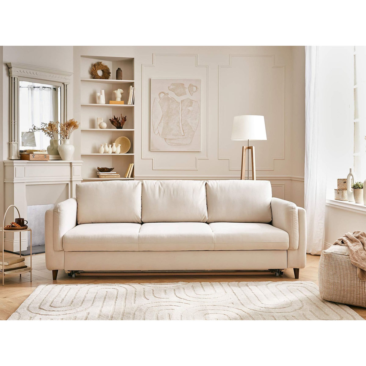 LISA DESIGN Brooke - canapé 3 places - convertible - en velours