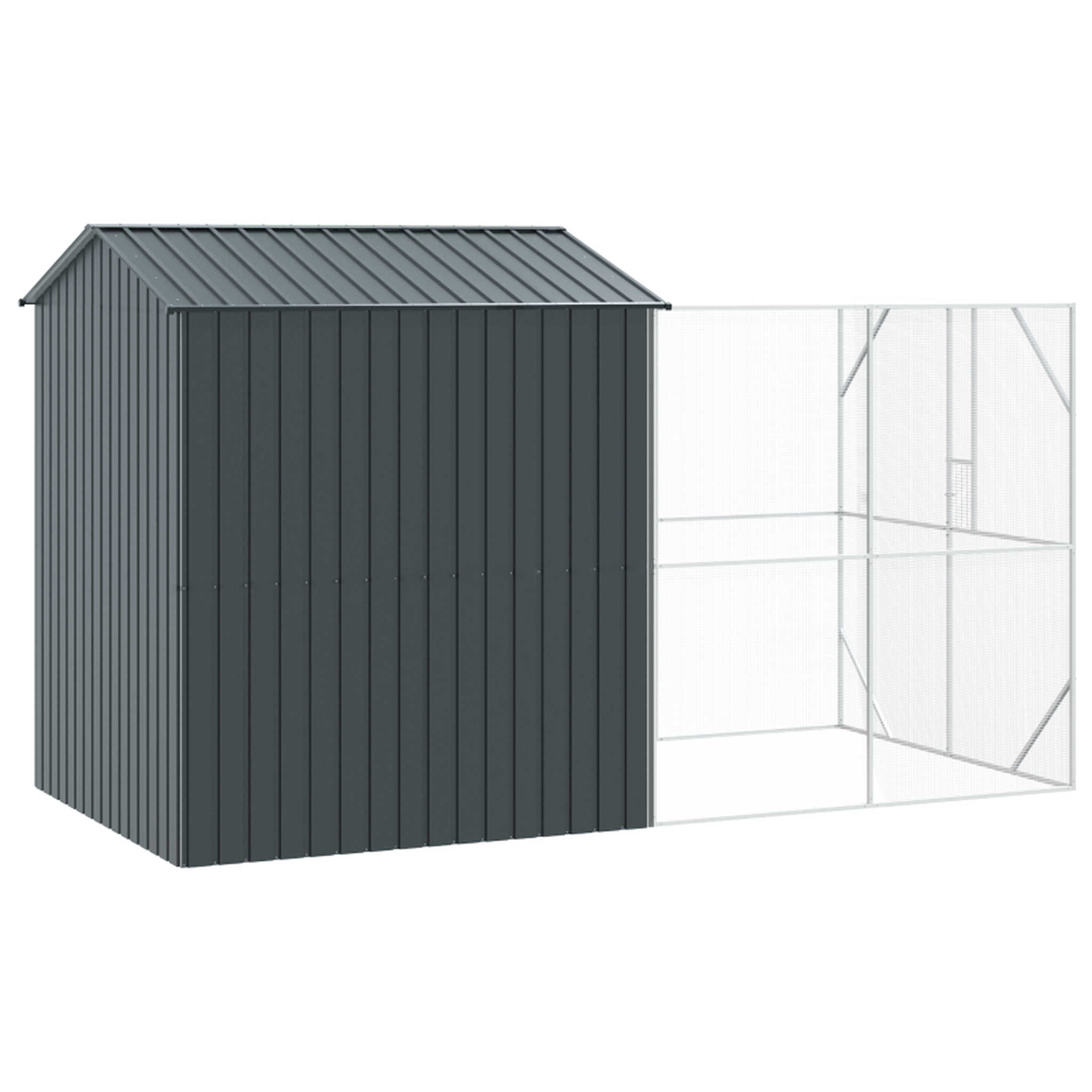 Voir la diapositive 5 : VIDAXL Aviary pour oiseaux avec extension anthracite 210x421x247 cm en acier