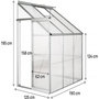 Voir la diapositive 4 : Habitat et Jardin Serre jardin adossée en polycarbonate  Aneth  190 x 125 x 195 cm - 2,37 m²