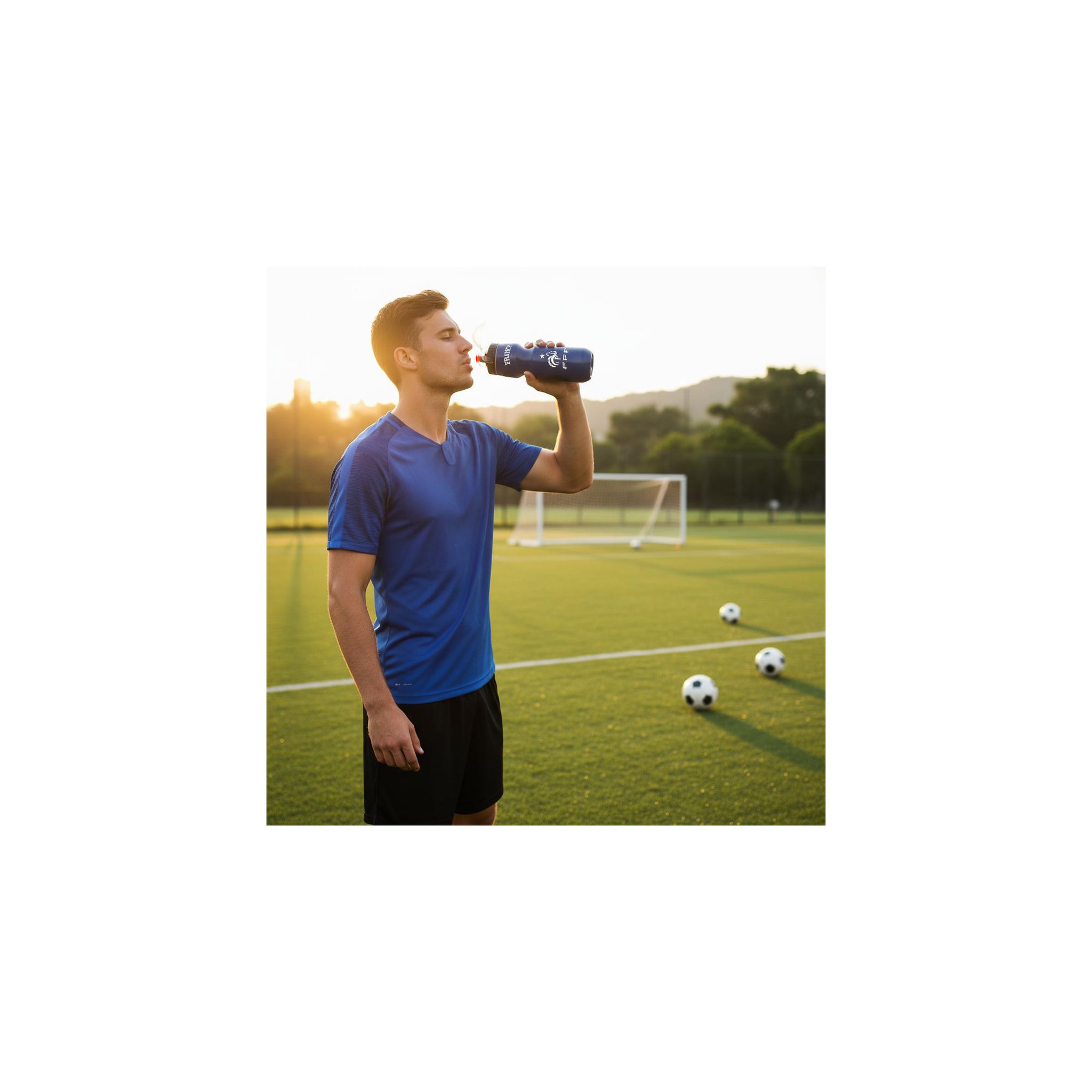 Voir la diapositive 4 : FFF Gourde de sport - fédération française de football - en plastique - contenance : 600 ml