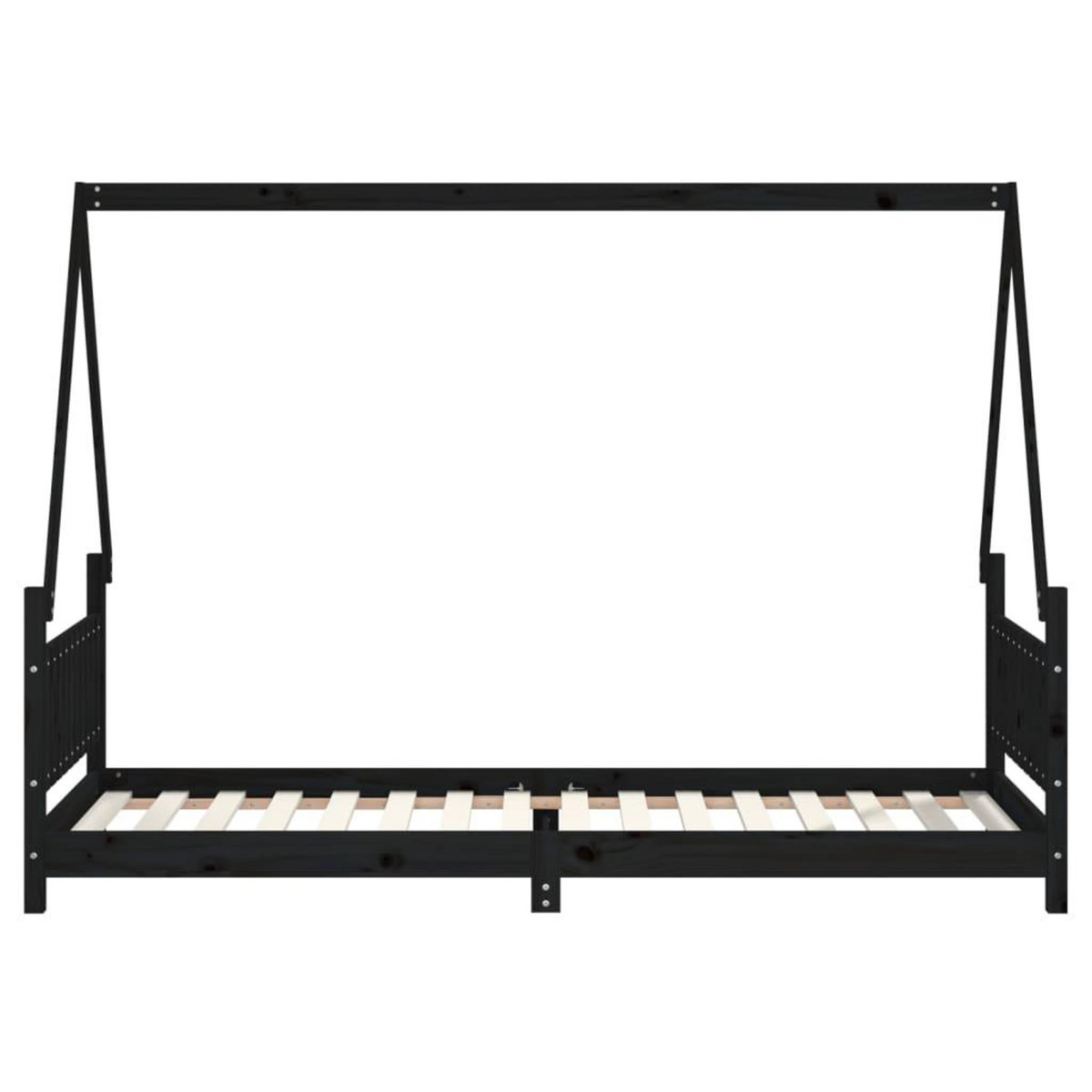 VIDAXL Cadre de lit pour enfants noir 80x200 cm bois de pin massif