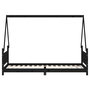 Voir la diapositive 4 : VIDAXL Cadre de lit pour enfants noir 80x200 cm bois de pin massif