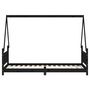 Voir la diapositive 4 : VIDAXL Cadre de lit pour enfants noir 80x200 cm bois de pin massif