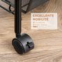 Voir la diapositive 6 : HOMCOM Chariot de service desserte de cuisine à roulettes 4 paniers métalliques amovibles 4 crochets acier noir