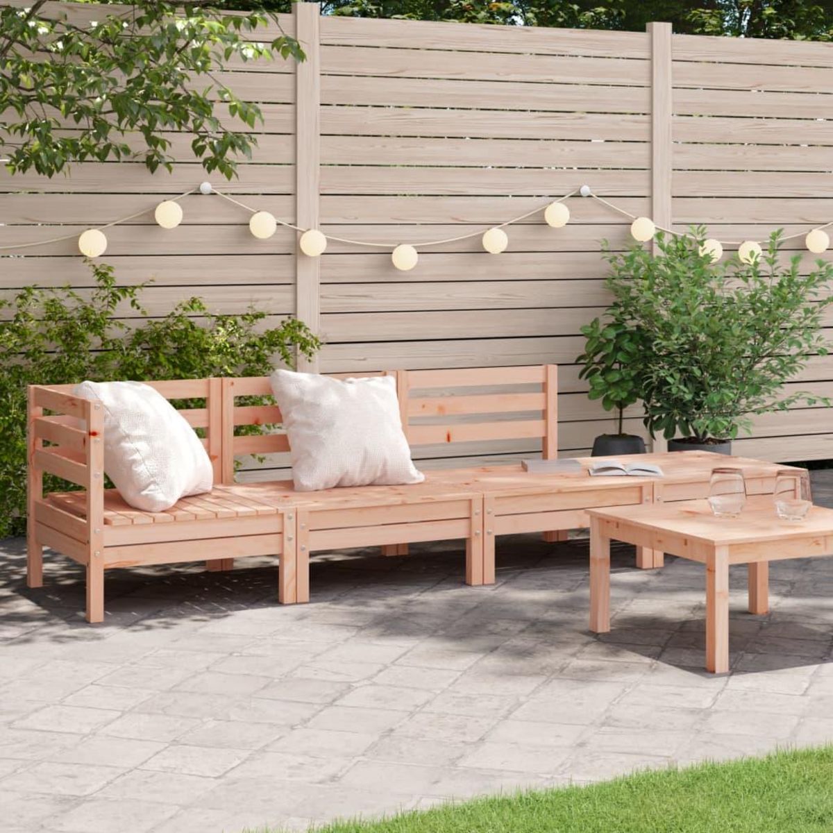 VIDAXL Canape de jardin 4 places bois massif de douglas