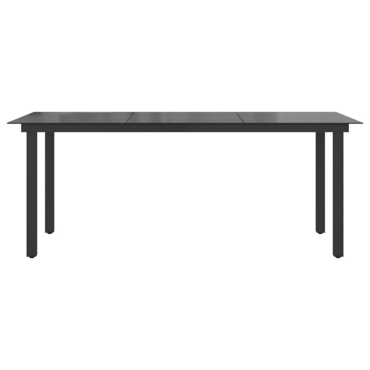 VIDAXL Table de jardin Noir 190x90x74 cm Aluminium et verre