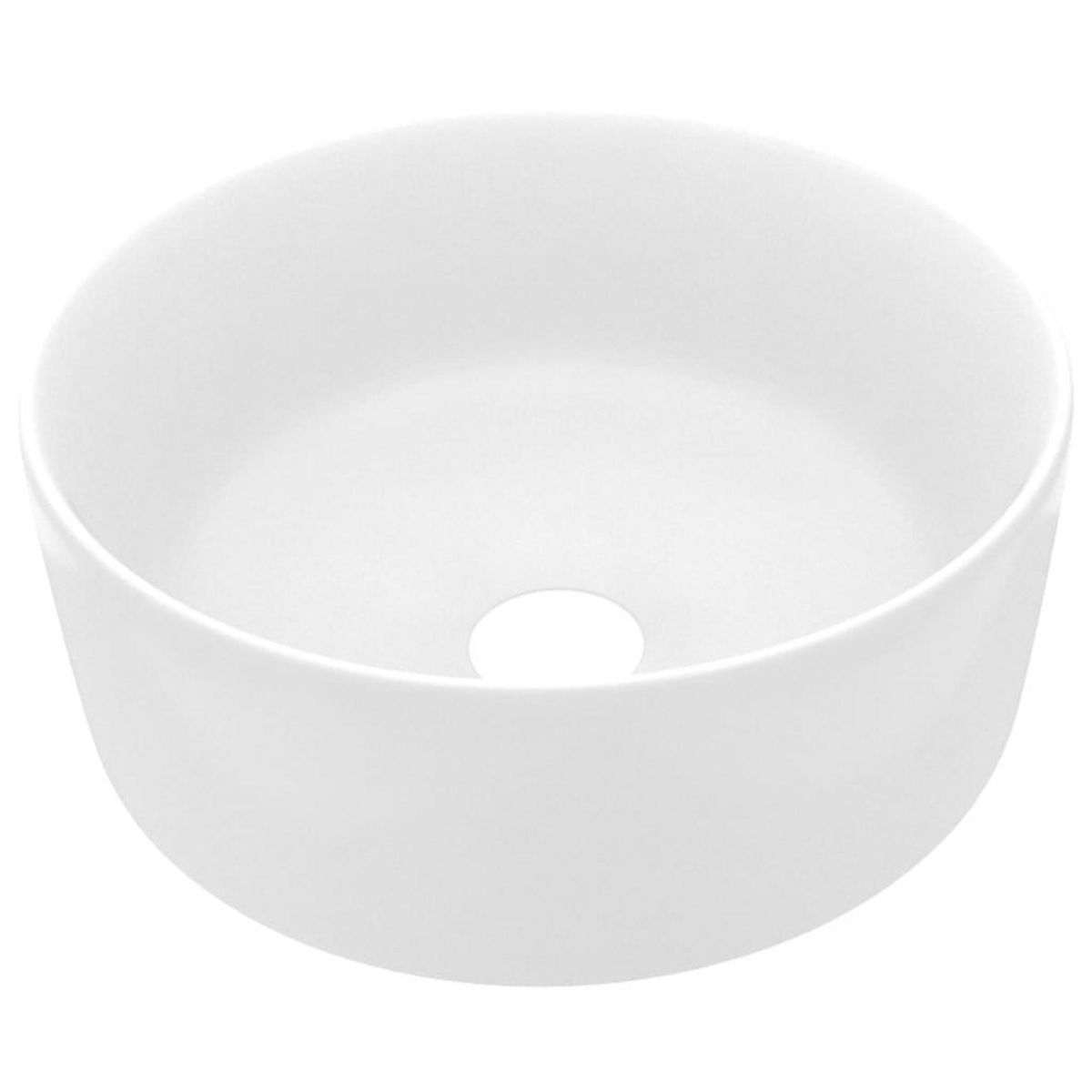VIDAXL Lavabo rond de luxe Blanc mat 40x15 cm Ceramique