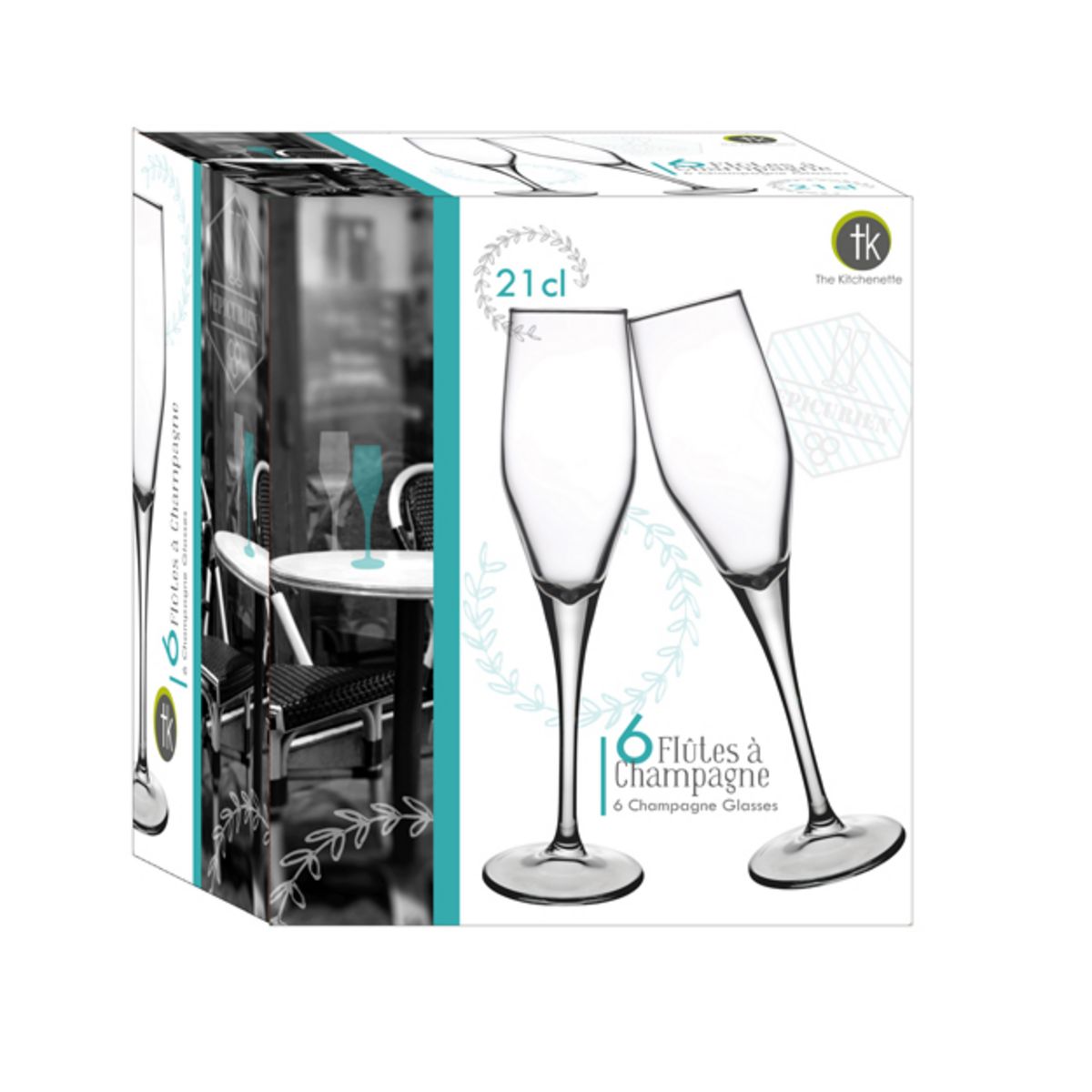 Lot de 6 flûtes à champagne 21cl REVERIE