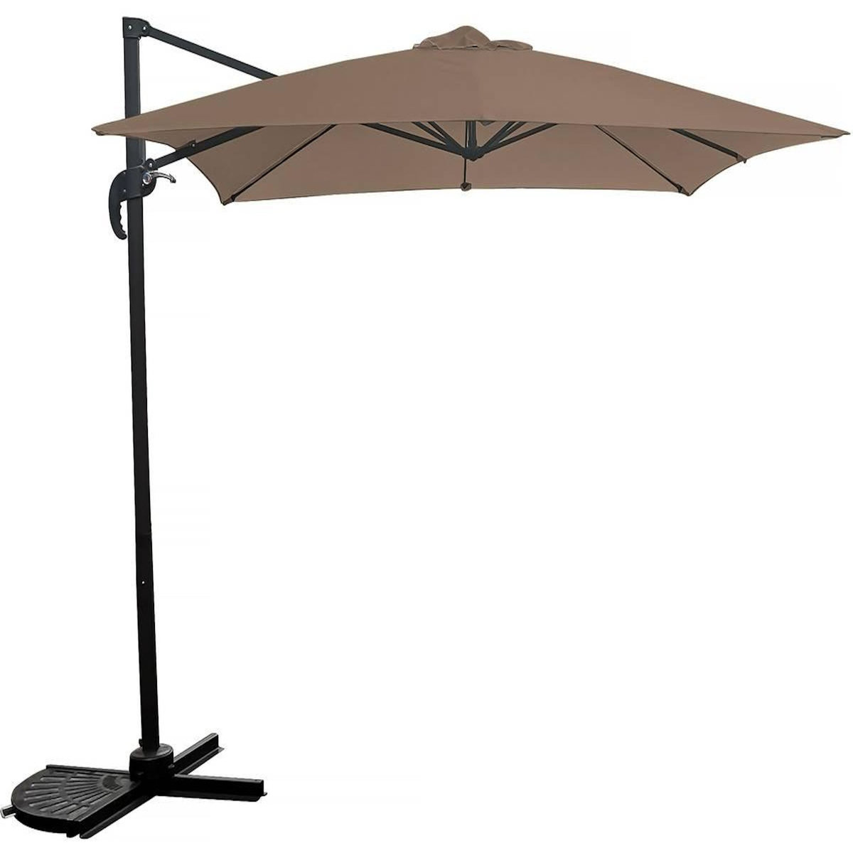 Habitat et Jardin Parasol jardin déporté  Soleil  - Carré - 2.5 x 2.5 m - Taupe