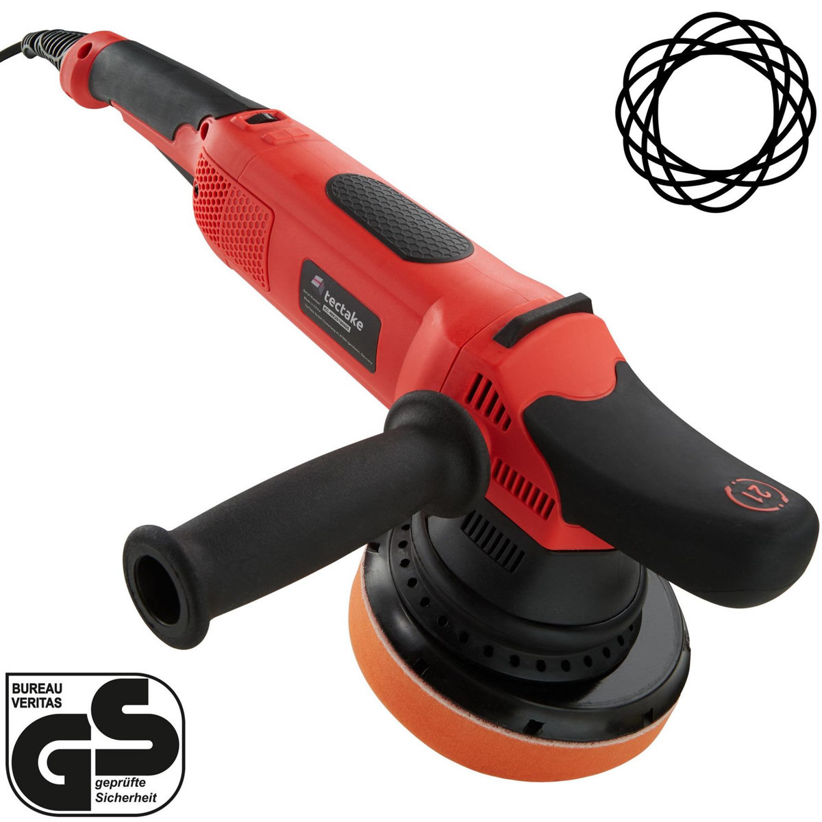 tectake Lustreuse Polisseuse Rotative avec accessoires 810 W noir/rouge