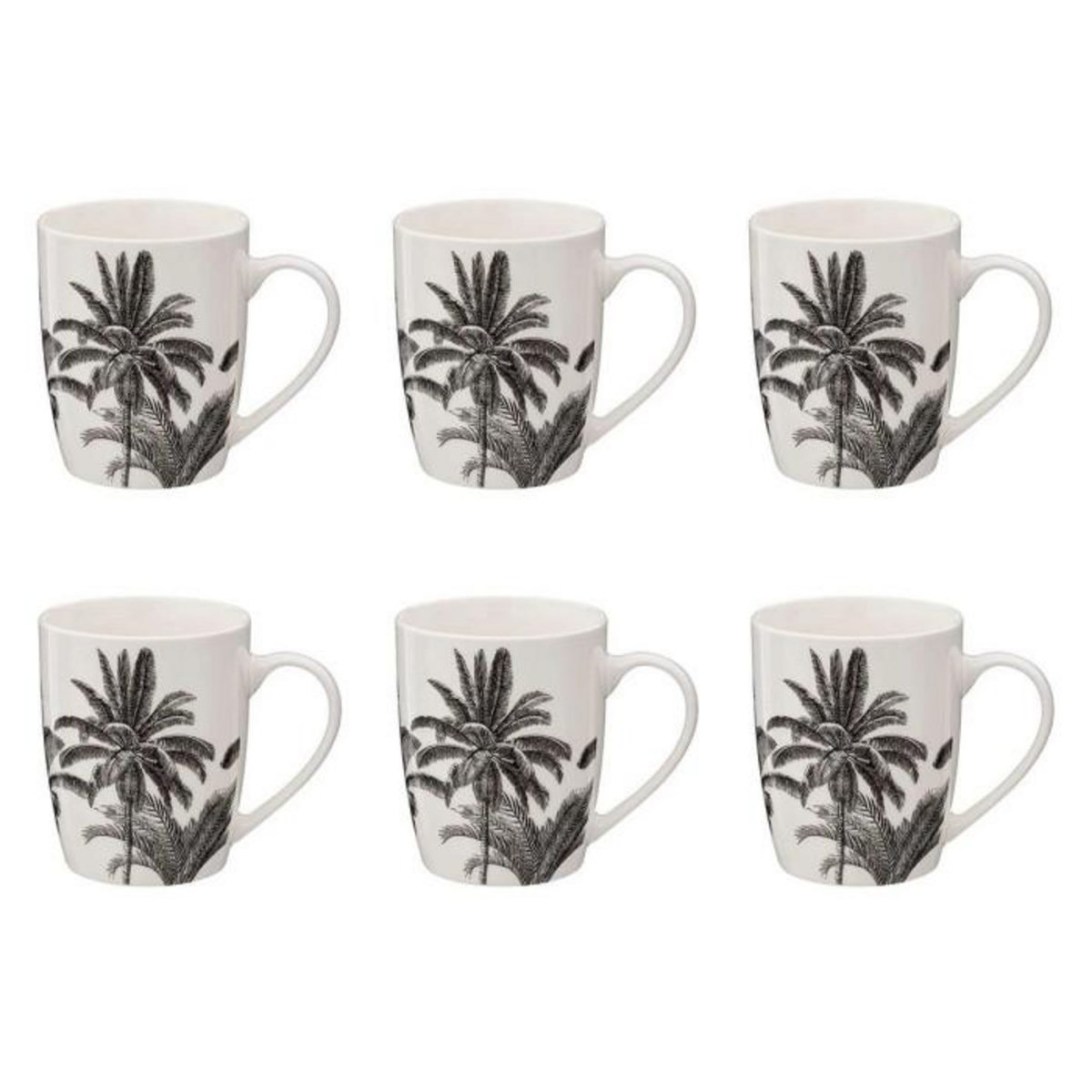 SECRET DE GOURMET Lot de 6 Mugs en Porcelaine  Bota  36cl Beige