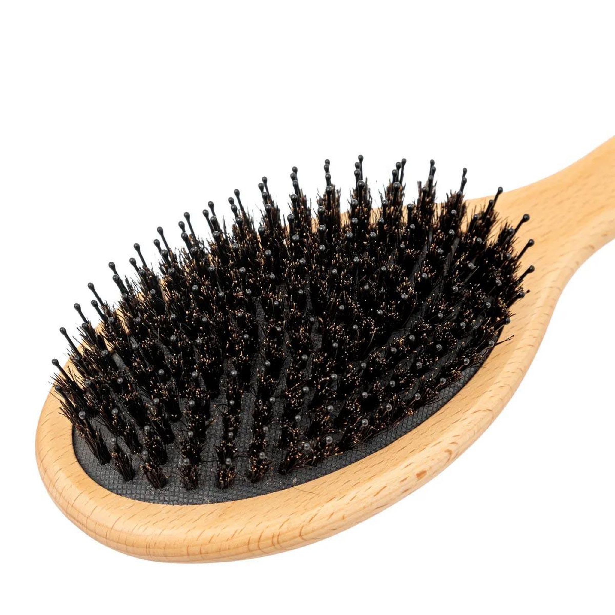 Voir la diapositive 2 : Body beauty Brosse à cheveux  poils de sanglier  24cm naturel