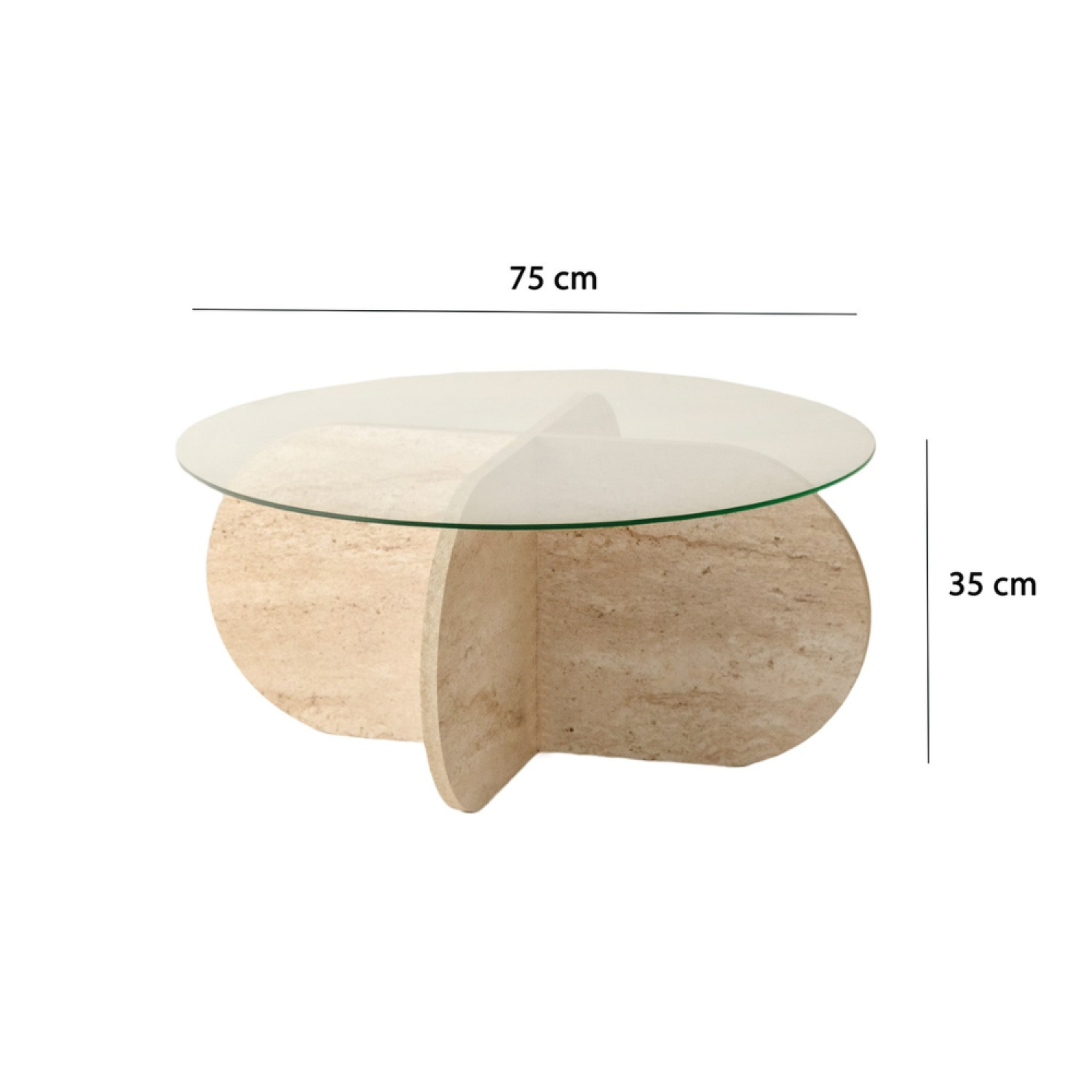 Voir la diapositive 5 : CONCEPT USINE Table basse en bois effet pierre et plateau en verre ribe