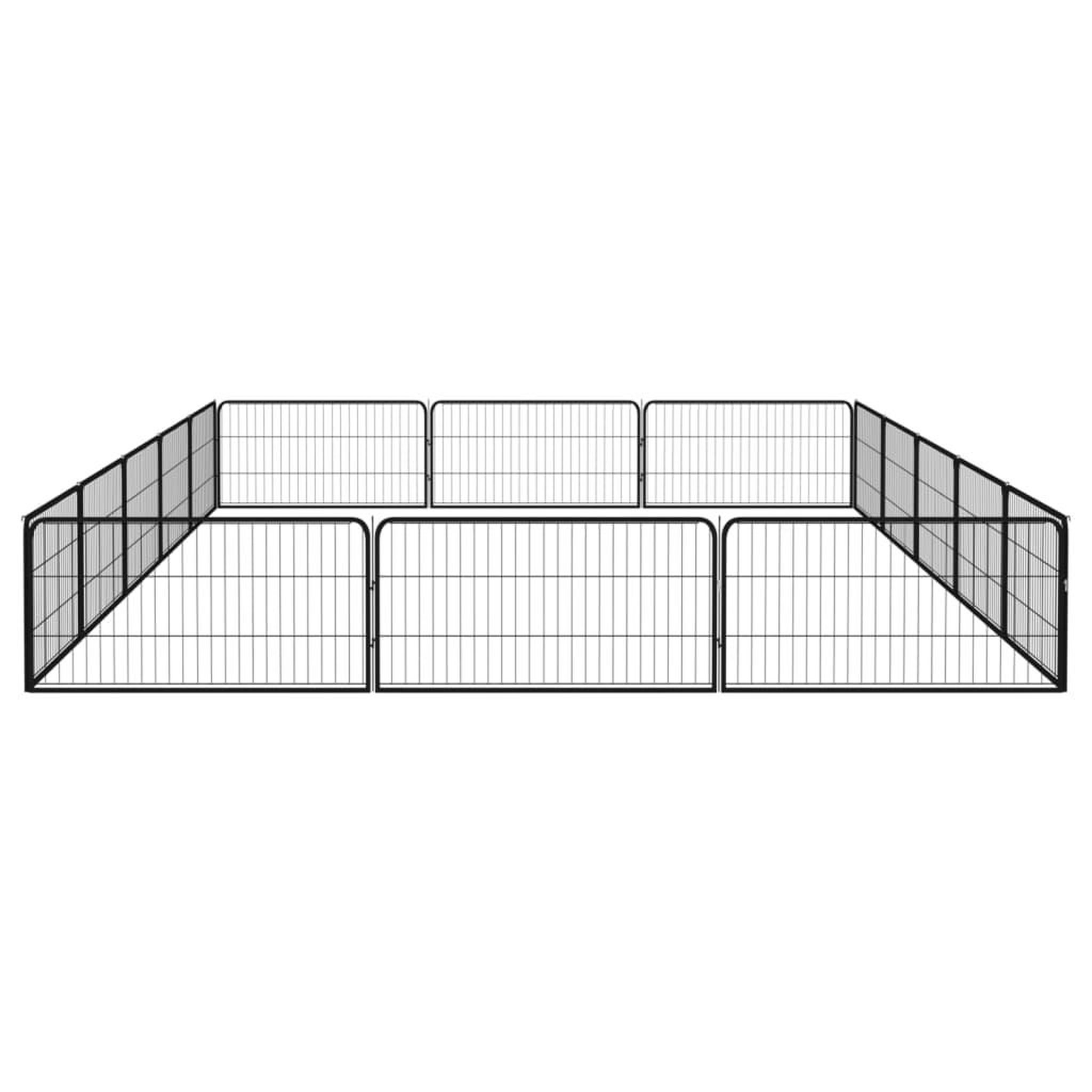 Voir la diapositive 4 : VIDAXL Parc pour chien 16panneaux Noir 100x50cm Acier enduit de poudre