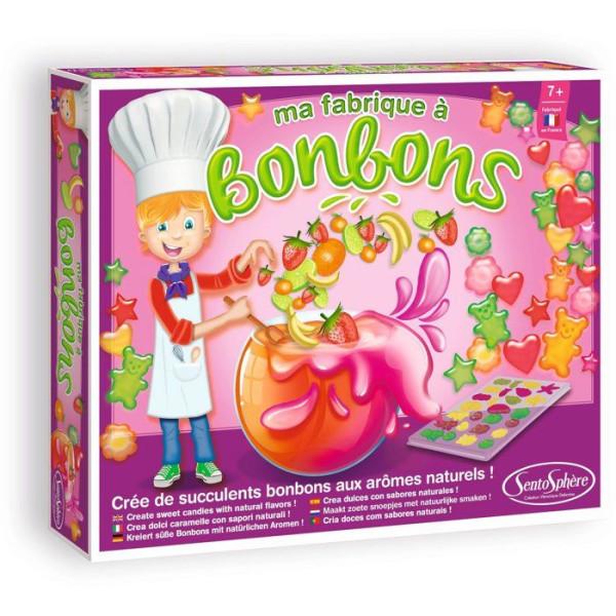Sentosphere Ma fabrique a bonbons - SENTOSPHERE - Arômes naturels - Pour environ 500g de bonbons - Initiation a la cuisine - Des 7 ans