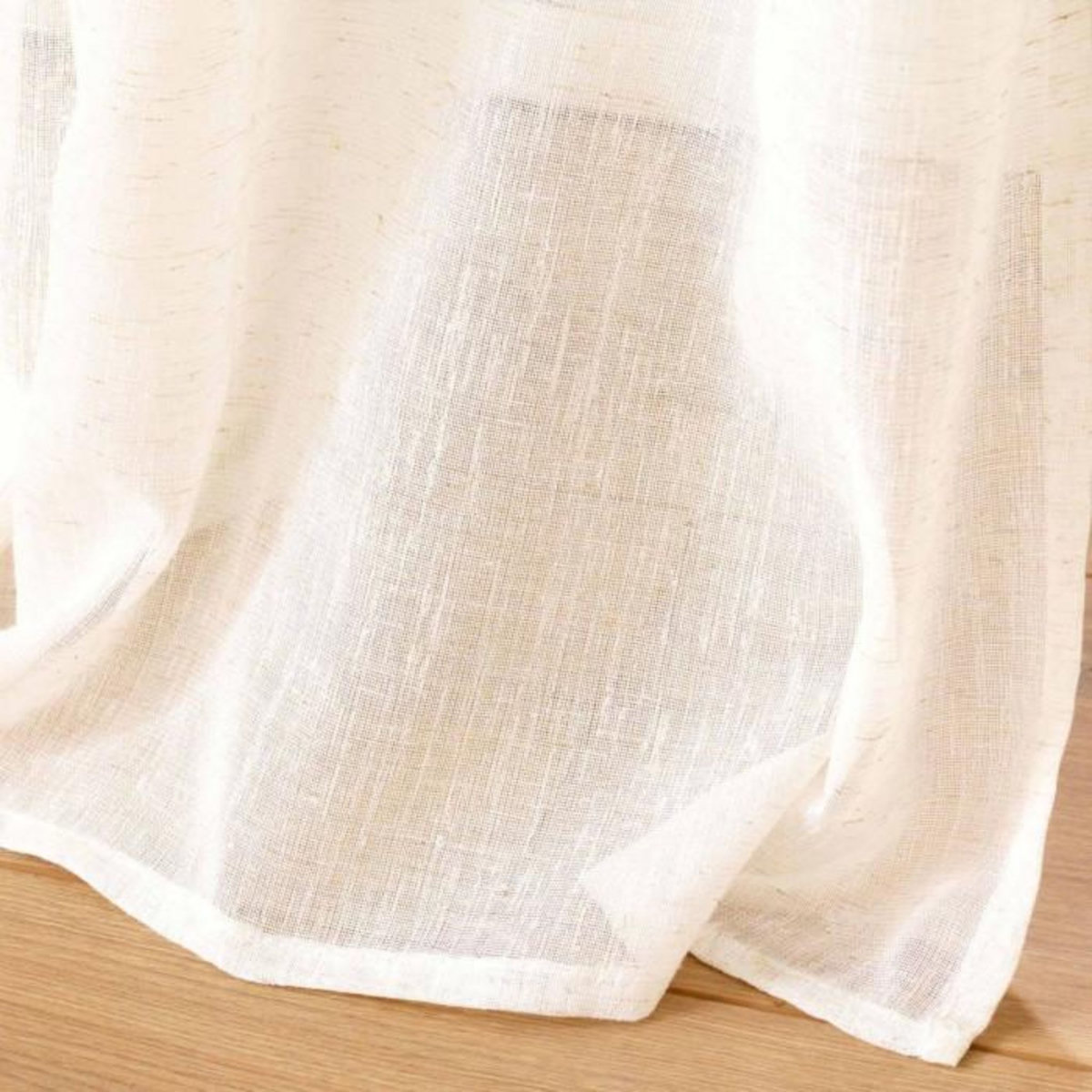 Paris Prix Rideau Voilage à Œillets Imprimé  Lotus  140x240cm Beige