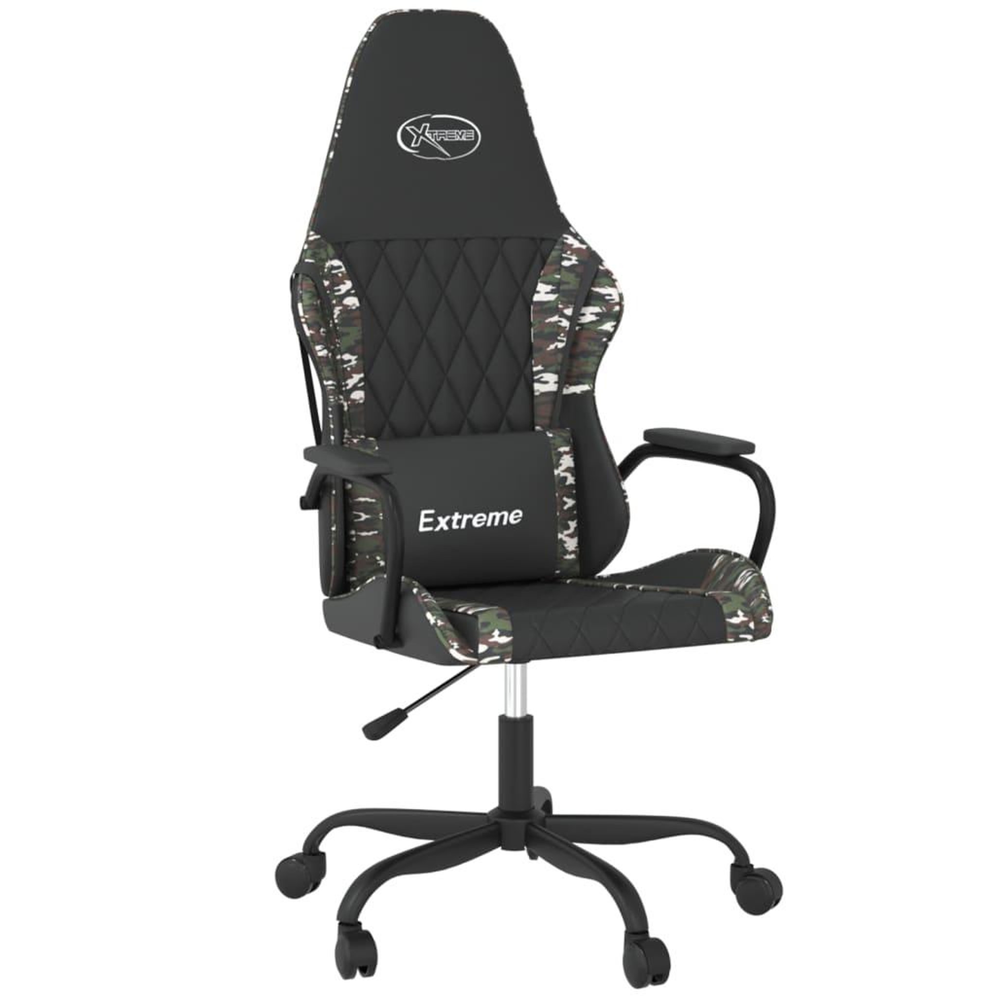 Voir la diapositive 2 : VIDAXL Chaise de jeu de massage Noir et camouflage Similicuir