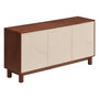 Voir la diapositive 1 : ATMOSPHERA Buffet 3 portes design en relief JILANI - Marron et beige