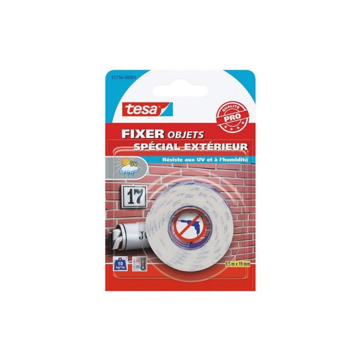 Tesa FIXER OBJET DOUBLE FACE EXT. 15M X19MM TESA - 55756-00001-00