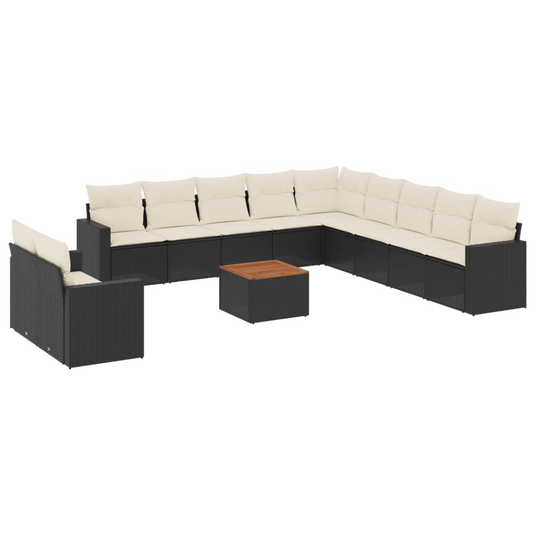Voir la diapositive 2 : VIDAXL Salon de jardin 12 pcs avec coussins noir resine tressee