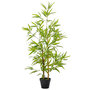 Voir la diapositive 1 : OUTSUNNY Outsunny Bambou artificiel hauteur 1,2 m 369 feuilles denses réalistes pot inclus noir avec lichen vert