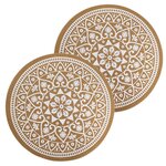 Douceur d'Intérieur Lot de 2 sets de table effet jute lessivables - Blanc et marron